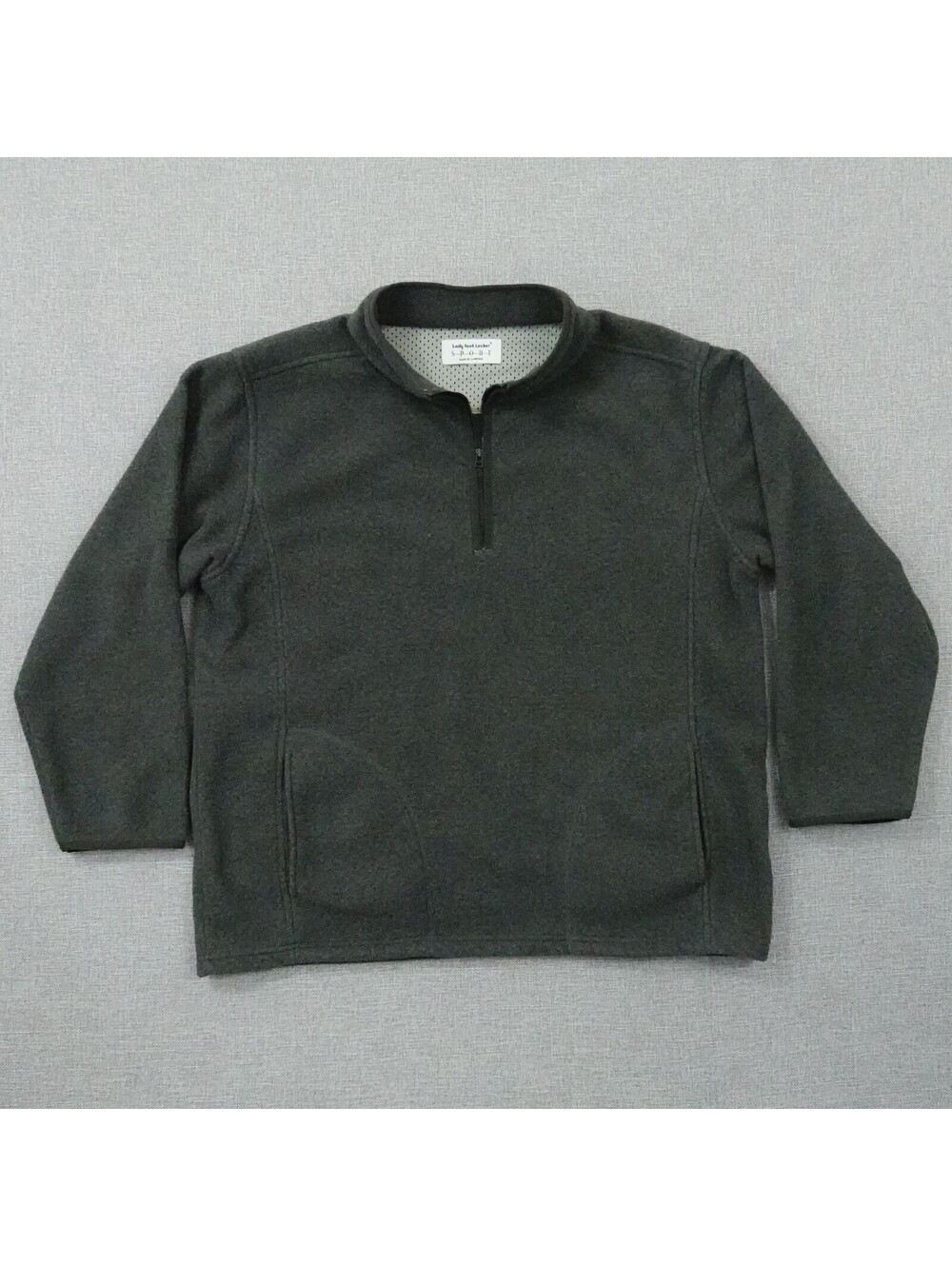 VTG Lady Foot Locker Womens Fleece Quarter Zip Pullover Dark Gray Size L/XL